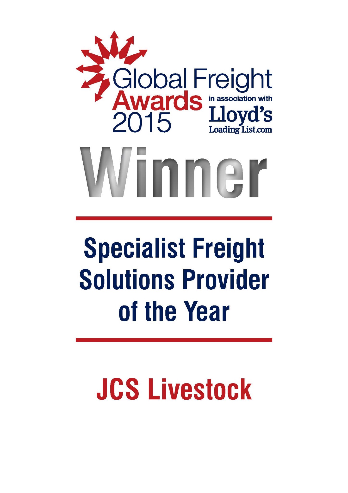 Global Freight Awards 2015 Winner - Specialist Freight Solutions Provider of the Year